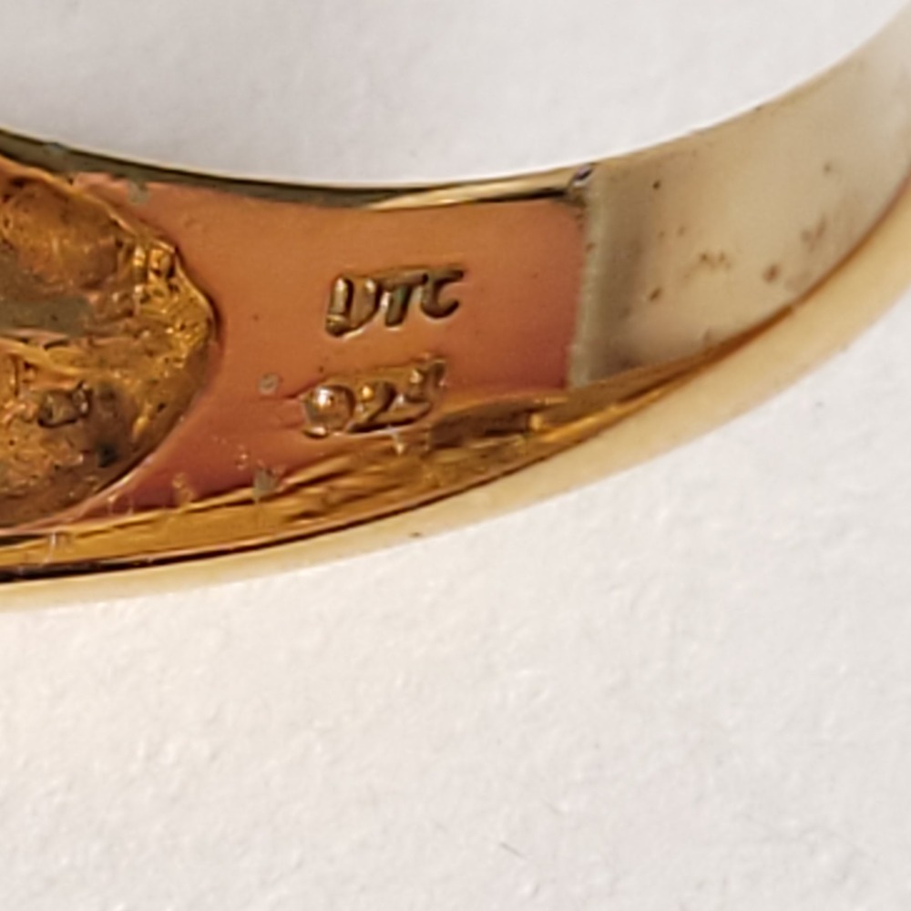 UTC Gold Vermeil Sterling Silver Ribbed Dome Statement Ring Size 10 5.39g - Picture 5 of 7